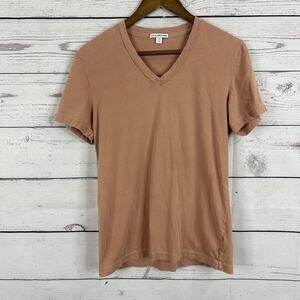 Standard James Perse Tee Shirt Mens XS Peach Distressed Vneck Basic Casual